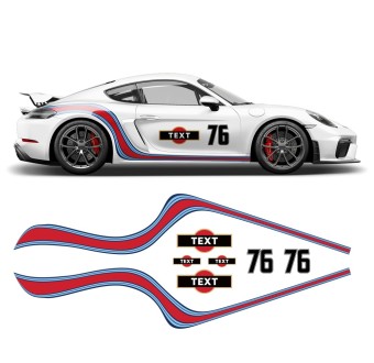 Martini side stripe vinyls for Cayman and Spyder-Star Sam