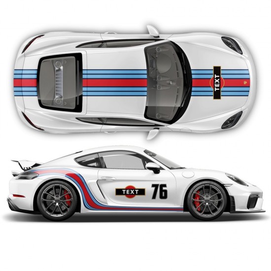 Kit di vinili martini per Porsche Cayman personalizzabili - Star Sam