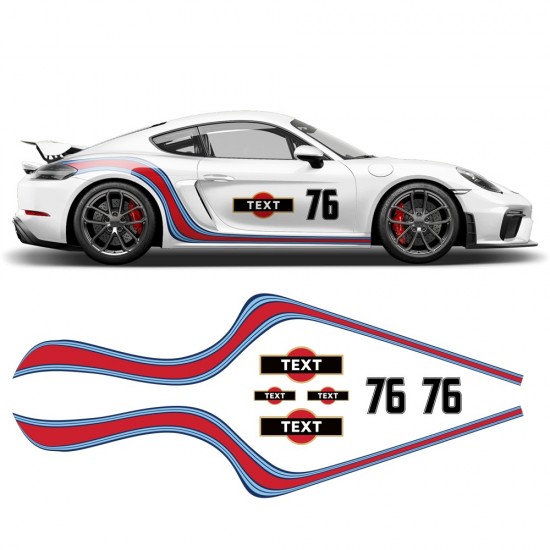 Kit di vinili martini per Porsche Cayman personalizzabili - Star Sam