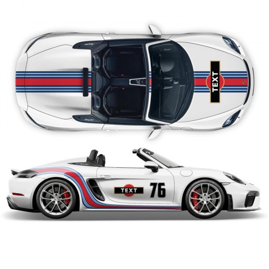 Autocolantes curvos Martini para automóveis Spyder-Star Sam