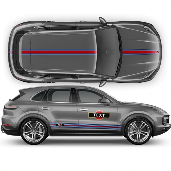 Martini-style fine vinyls for Porsche Cayenne-Star Sam