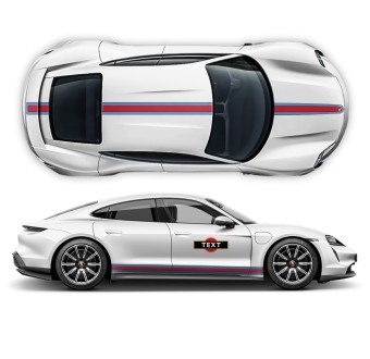 Martini thin stripes kit decals for Porsche Taycan-Star Sam