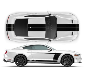 Adesivi Ford Mustang Top Stripes 2015 - 2020-Star Sam