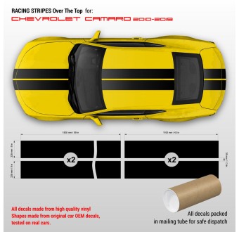 Chevrolet Camaro 2010 - 2019 decalcomanie strisce superiori - StarSam