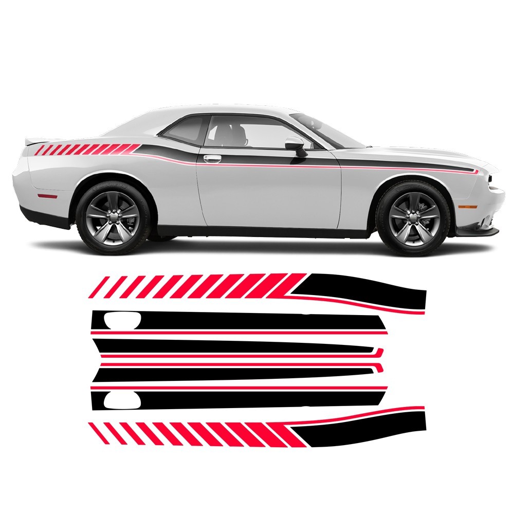 Autocolantes riscas laterais Dodge Challenger 11-20 duas cores  star sam