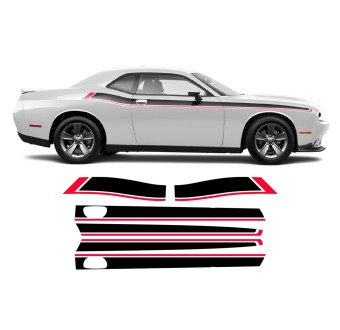 Dodge Challenger 2011 - 2020 Decalcomanie a strisce bicolore - StarSam