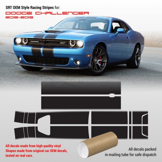 Autocolantes riscas superiores Dodge Challenger 2015 - 2018 - Star Sam