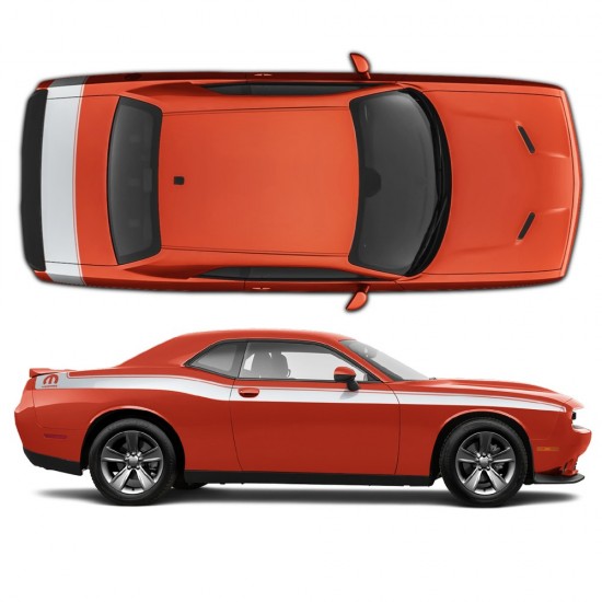 Dodge Challenger 08 - 20 Naklejki na boczne paski bagażnika - Star Sam