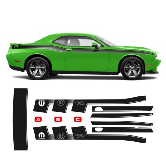 Dodge Challenger 2008 - 2020 Decalcomanie strisce laterali - Star Sam