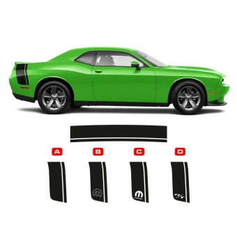 Mopar Style Kofferraumstreifen für Dodge Challenger 2008-2020.Star Sam