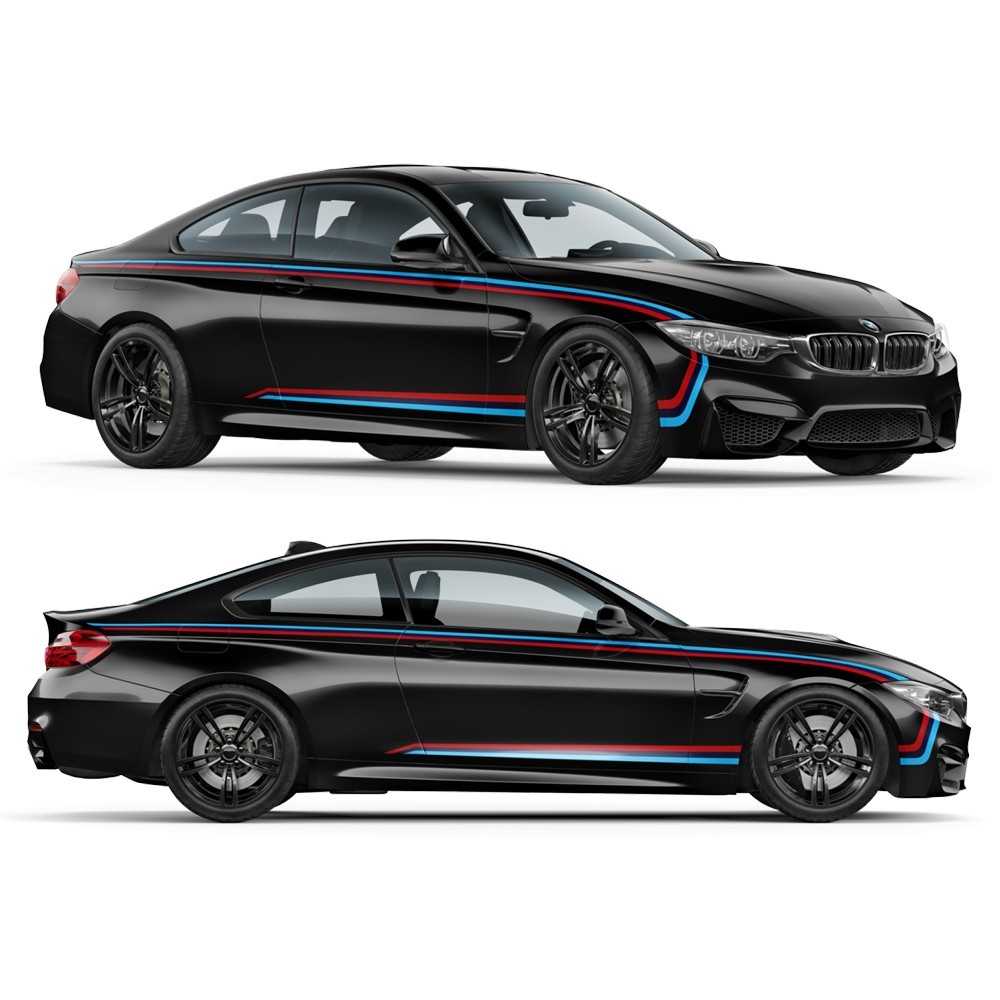 Car stickers/vinyls M Performance side stripes kit compatible with bmw M4  F82/ F83 / M3 F80