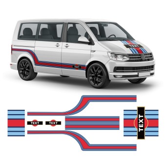 Martini Style Streifenaufkleber für Volkswagen T5/T6 - Star Sam