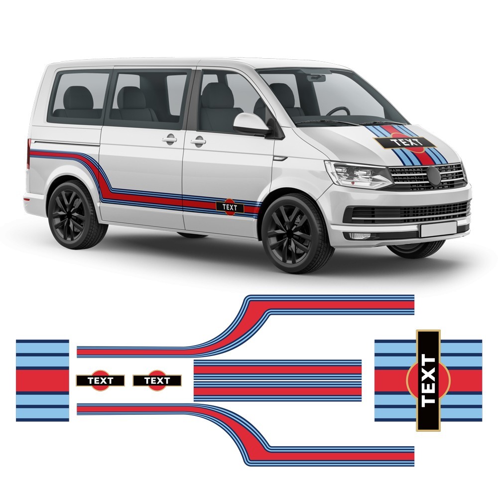 Nálepky s pruhmi Martini Style pre Volkswagen T5/T6 - Star Sam