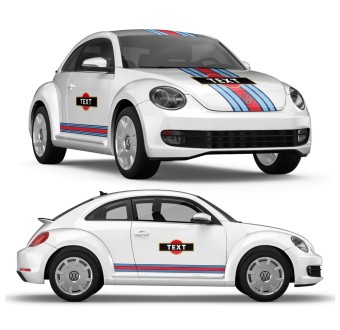 Martini Style streifen aufkleber für Volkswagen New Beetle - Star Sam