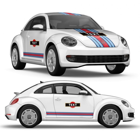 Autocolantes das riscas Martini para Volkswagen New Beetle - Star Sam