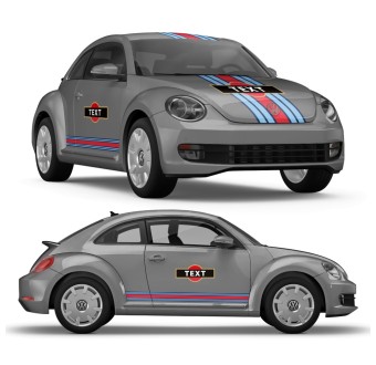 Martini Style streifen aufkleber für Volkswagen New Beetle - Star Sam