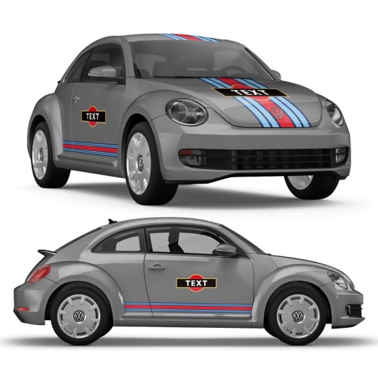 Autocolantes das riscas Martini para Volkswagen New Beetle - Star Sam