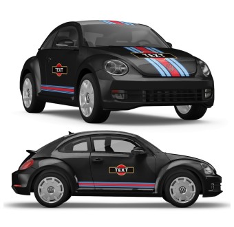 Martini Style streifen aufkleber für Volkswagen New Beetle - Star Sam