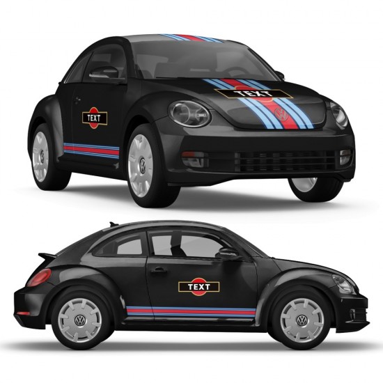 Autocolantes das riscas Martini para Volkswagen New Beetle - Star Sam