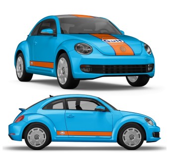 Kit de autocolantes e faixas GULF para Volkswagen New Beetle - StarSam