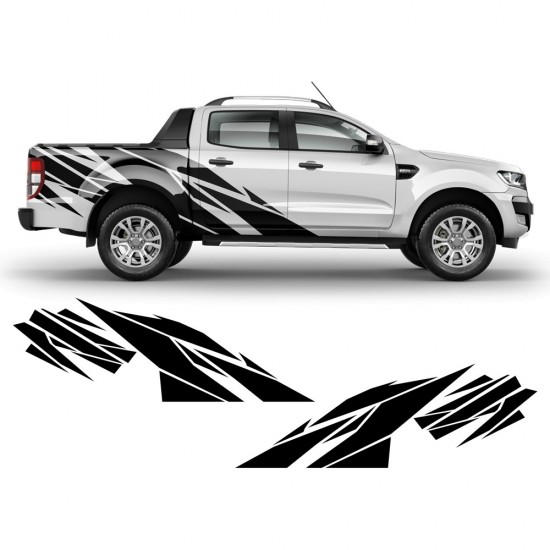 Decalcomanie grafiche laterali Warlord auto Ford Ranger -Star sam