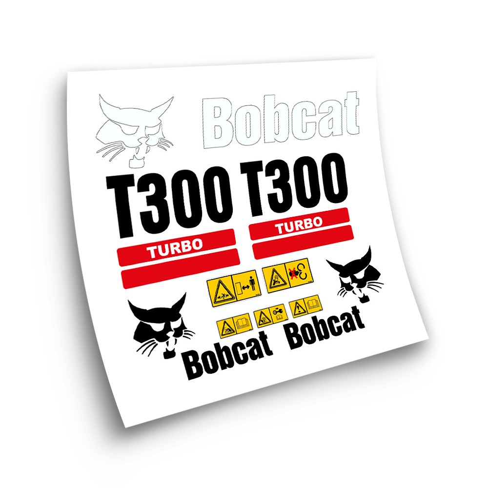Naklejki na maszyny przemysłowe dla BOBCAT T300 TURBO RED-Star Sam