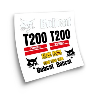 Autocollants pour machines industrielles pour BOBCAT T200 TURBO ROUGE-Star Sam