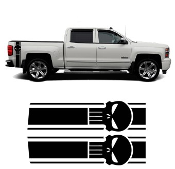 Autocollants bandes punisher pour voiture Chevrolet Silverado 2013