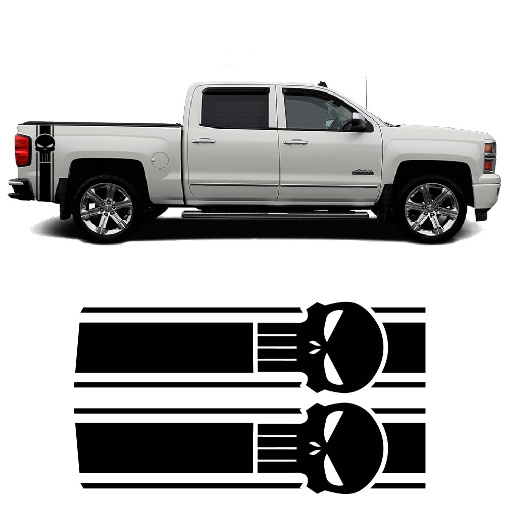 Punisher stripe decals for Chevrolet Silverado 2013