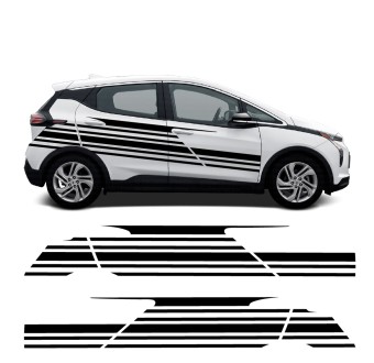 Parallel line side stripe decals for Chevrolet Bolt EV 2022-100.