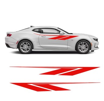 Adesivi a strisce laterali fulmine da corsa Chevrolet Camaro 2010.