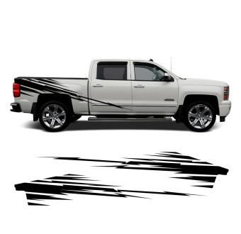 Adesivos de faixa lateral linhas de impacto com Chevrolet Silverado 2013.