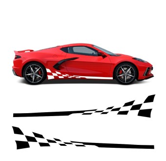 Adesivos de faixa lateral Racing para carros com Chevrolet Corvette 2020