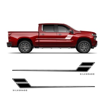 Adesivos de faixa lateral Speedline para carros com Chevrolet Silverado 2022 - Vermelho