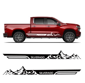 Silverado-Berg-Seitenstreifen-Aufkleber für Autos Chevrolet Silverado 2022