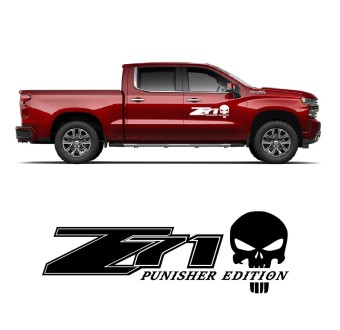 Autocollants latéraux Z71 Punisher pour voiture compatible avec Chevrolet Silverado 2022