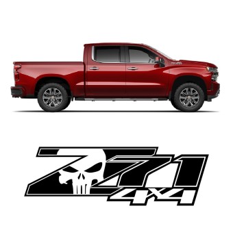 Z71 Skull 4x4-Seitenstreifen für Autos Chevrolet Silverado 2022