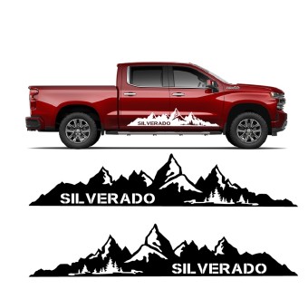 Autocollants latérale Silverado Peaks pour voiture Chevrolet Silverado 2022