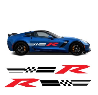 Autocollants latéraux Racer Stripe pour voiture Chevrolet Corvette 2013