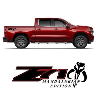 Autocollants latéraux Z71 Mandalorian pour voiture compatible avec Chevrolet Silverado 2022