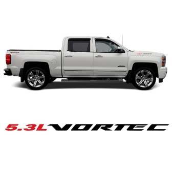 Autocollants latéraux Vortec 5.3L pour voiture compatible avec Chevrolet Silverado 2013