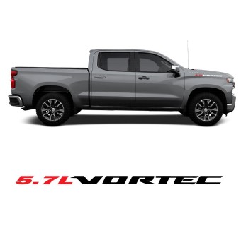 Autocollants latéraux Vortec 5.7L pour voiture compatible avec Chevrolet Silverado 2022