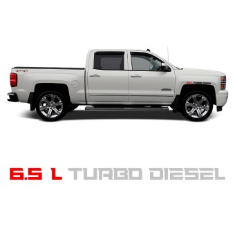 Adesivos laterais 6.5L Turbo Diesel com Chevrolet Silverado 2013