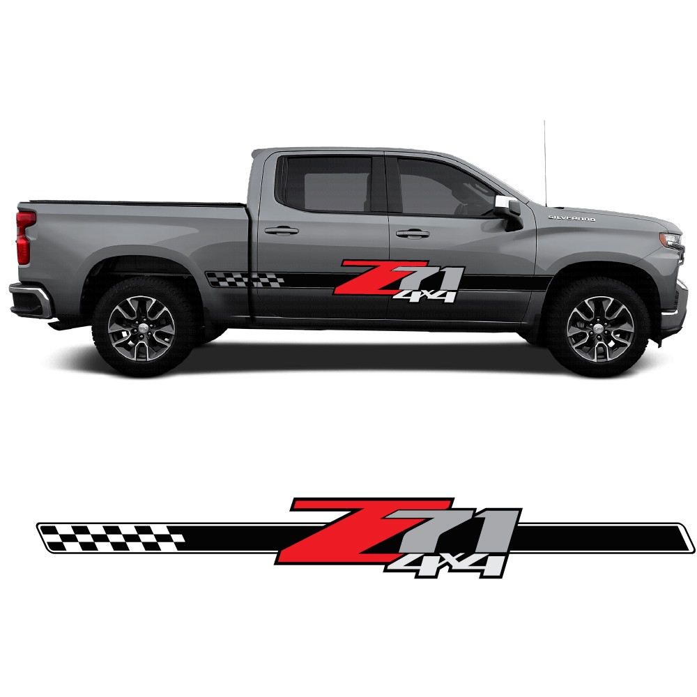 Z71 Checkered side stripe...