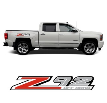 Autocollants latéraux Z92 Trail pour voiture compatible avec Chevrolet Silverado 2013