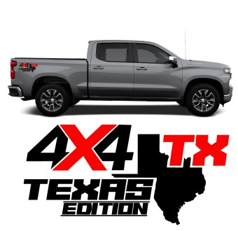 Adesivos laterais 4x4 TX com Chevrolet Silverado 2022