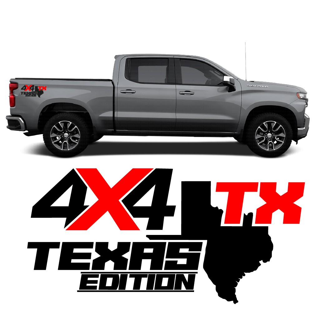 4x4 TX-Seitenaufkleber für Auto Chevrolet Silverado 2022