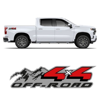 4x4 Off-Road Peaks-Seitenaufkleber für Auto Chevrolet Silverado 2022