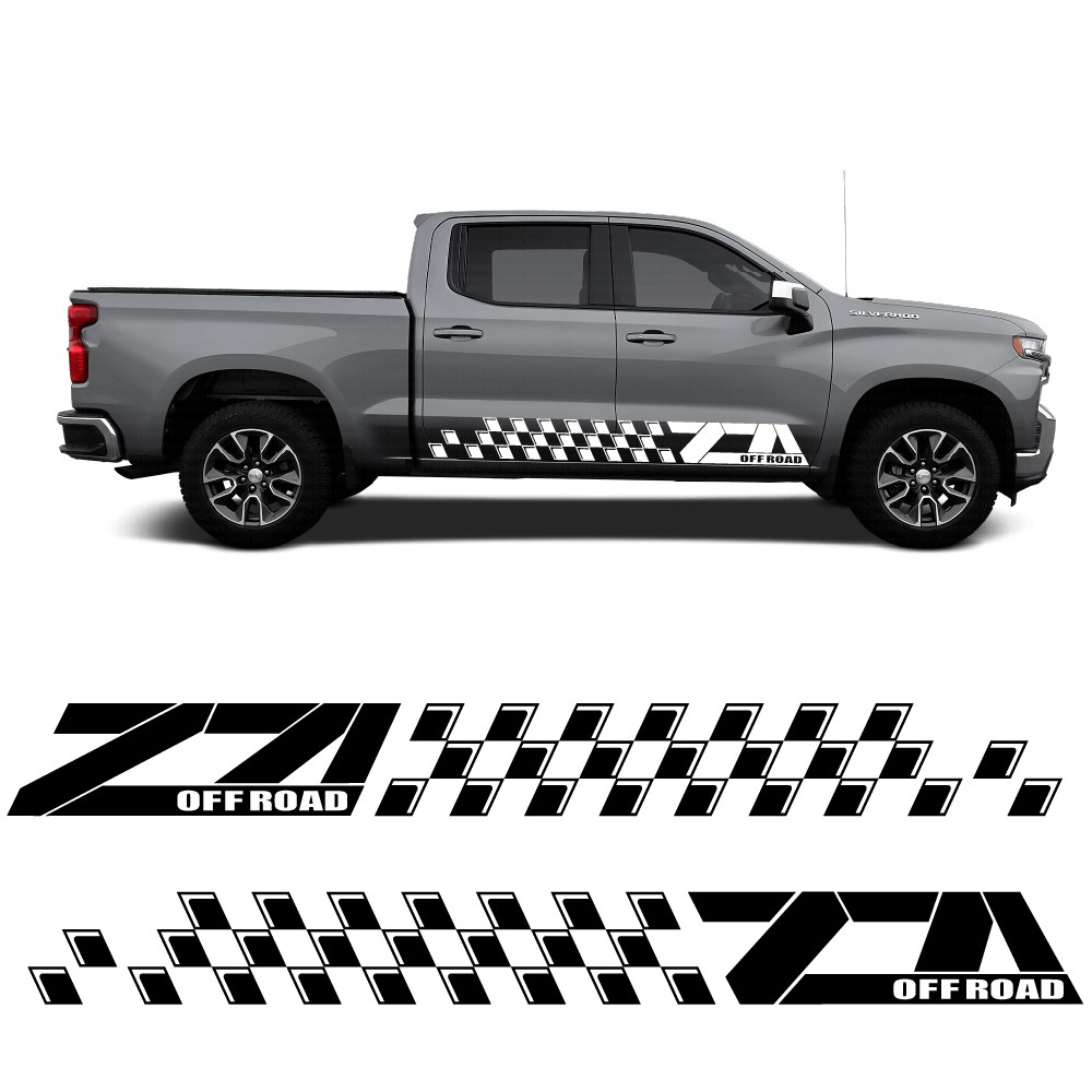 Adesivos de faixa lateral Rally Off-Road para Chevrolet Silverado 2022