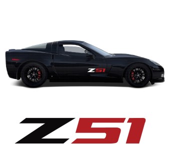 Autocollants latéraux Z51 pour voiture compatible avec Chevrolet Corvette 2008